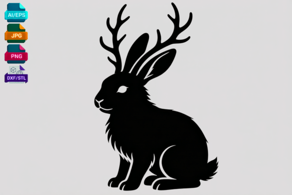 Antler Rabbit Silhouette SVG Cut File – Create Stunning Handmade Projects
