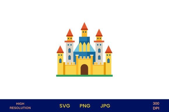 Bright Castle Vector with Towers