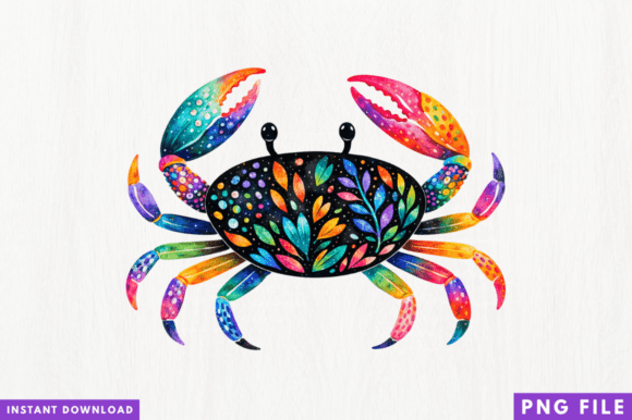 Colorful Crab PNG T-shirt Design