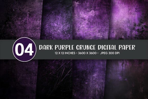 Dark Purple Grunge Digital Paper