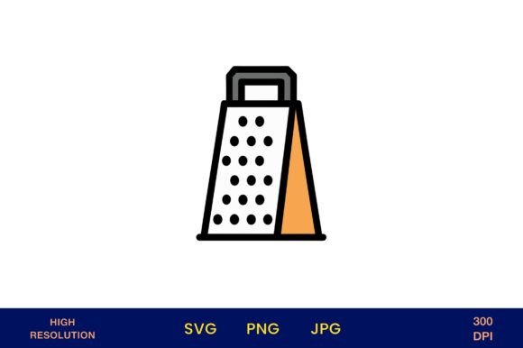 Flat Vector Cheese Grater Icon