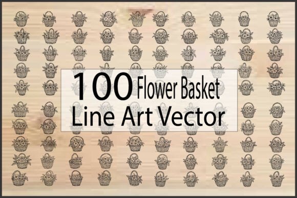 Flower Basket Line Art Vector: A Versatile Digital Bundle for Crafters, Designers & Educators