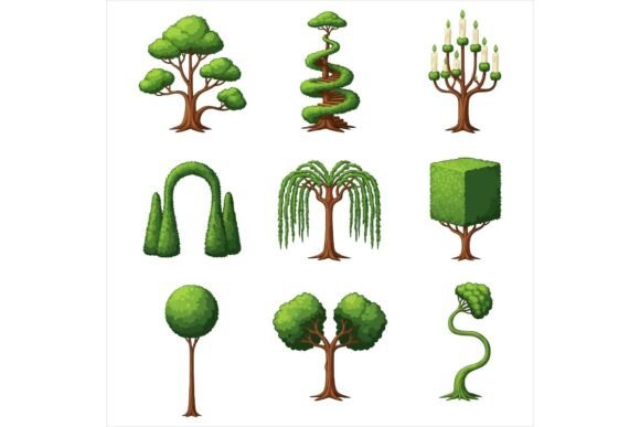 Free Collection of Various Cartoon Trees