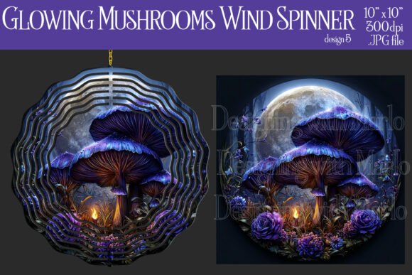 Glowing Mushroom Wind Spinner, W5