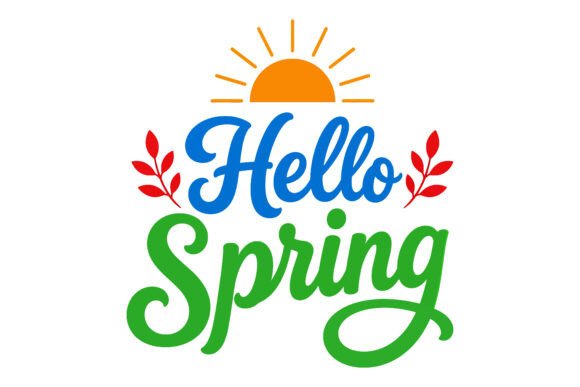 Hello Spring Typography Design