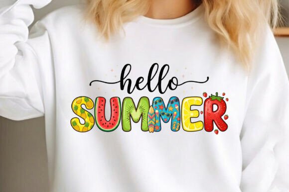 Hello Summer Fruit PNG Design