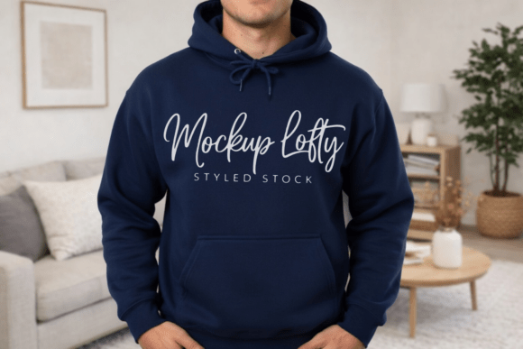 Mastering Visual Design with the Navy Gildan 18500 Hoodie Mockup 10
