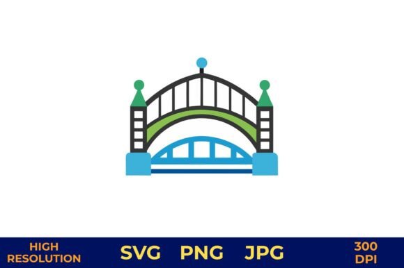 Modern Arch Bridge Vector Illustration: A Versatile Design for Creative Projects