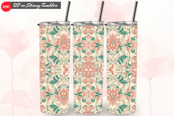 Pink Floral Boho Tumbler Wrap