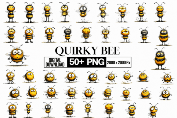 Quirky Bee Clipart Bundle
