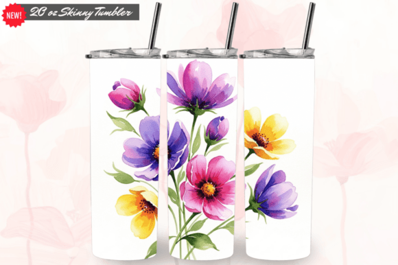 Rainbow Cyclamen Flowers 20 Oz Tumbler
