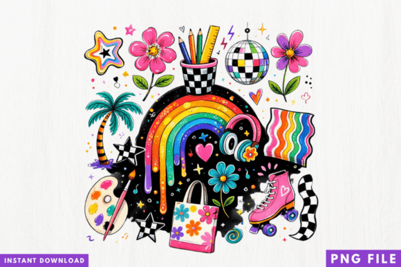 Retro Rainbow Disco Design