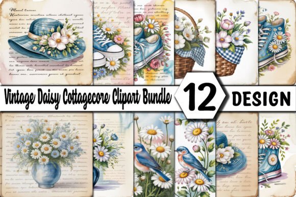 Reviving Timeless Elegance: The Vintage Daisy Cottagecore Clipart Bundle