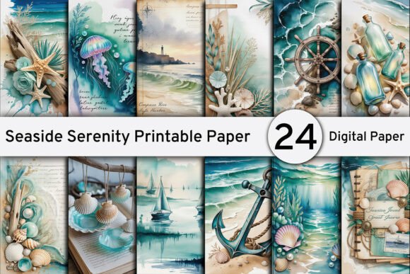 Seaside Serenity Printable Paper Pack