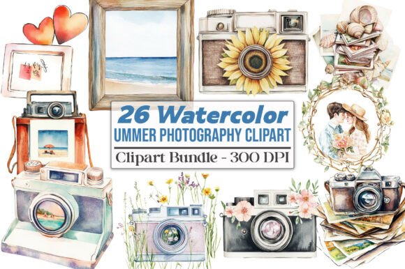 Vintage Summer Photography Clipart
