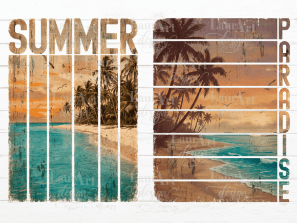 Vintage Summer Poster Brushstroke Summer