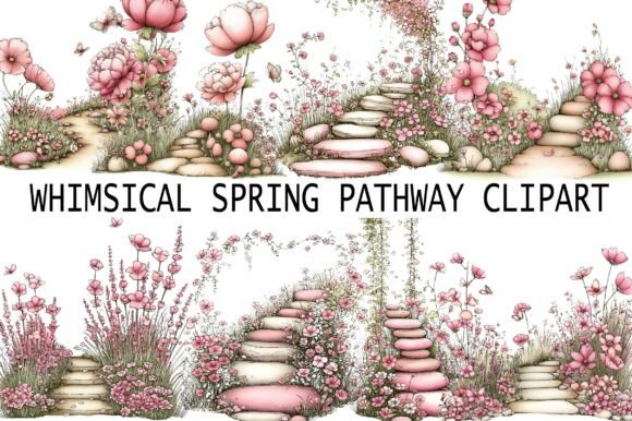 Whimsical Spring Pathway Clipart: A Strategic Tool for Creative Design and Branding